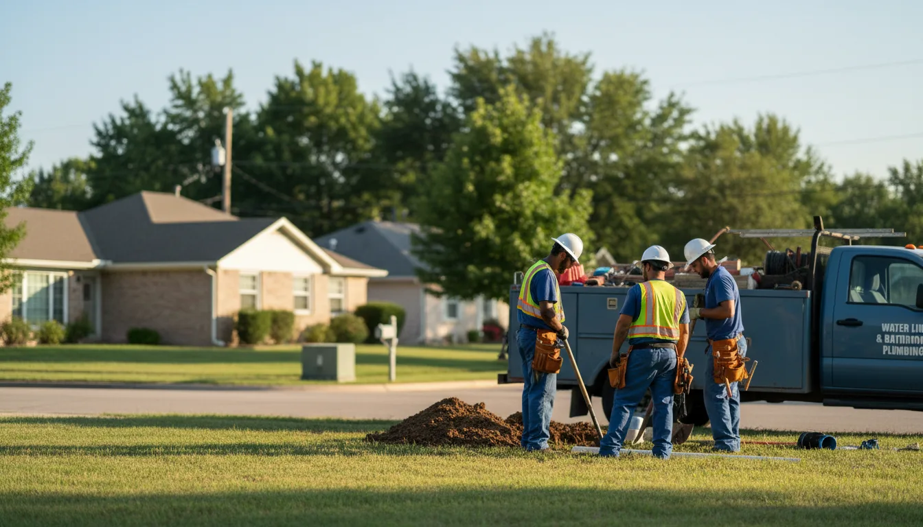 Residential water line and bathroom plumbing service in Greenacres, WA